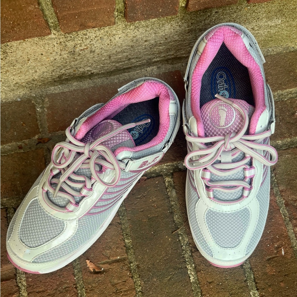 FEET FIRST! Ortho Biofit Womens Pink and Gray Athletic Shoes